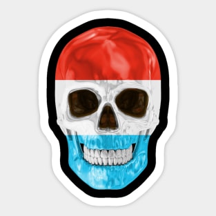 Luxembourg Flag Skull - Gift for Luxembourgish With Roots From Luxembourg Sticker